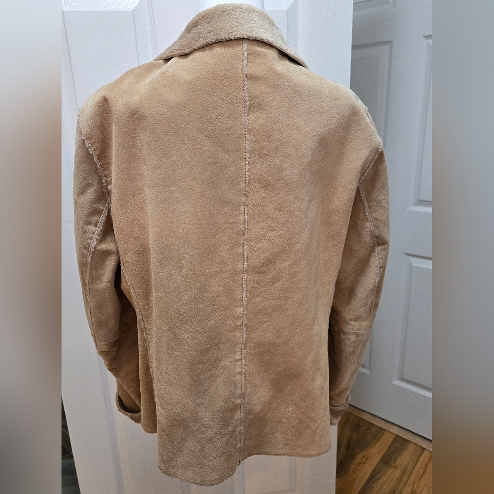 Winlit Women's Suede Jacket, Tan, Size L - Picture 6 of 14